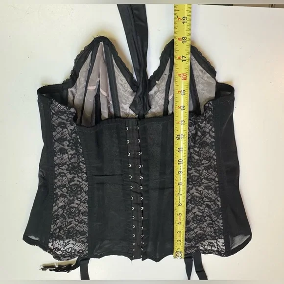 Vintage RARE 1950s lady Marlene 38C Black Lace Corset Top